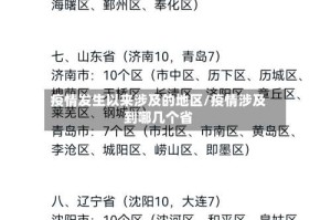 疫情发生以来涉及的地区/疫情涉及到哪几个省