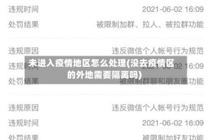 未进入疫情地区怎么处理(没去疫情区的外地需要隔离吗)