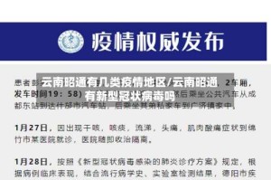 云南昭通有几类疫情地区/云南昭通有新型冠状病毒吗