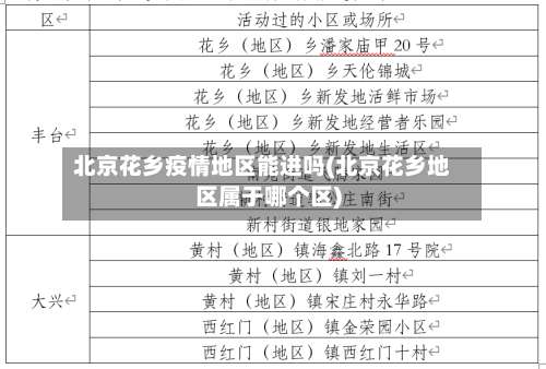 北京花乡疫情地区能进吗(北京花乡地区属于哪个区)-第3张图片